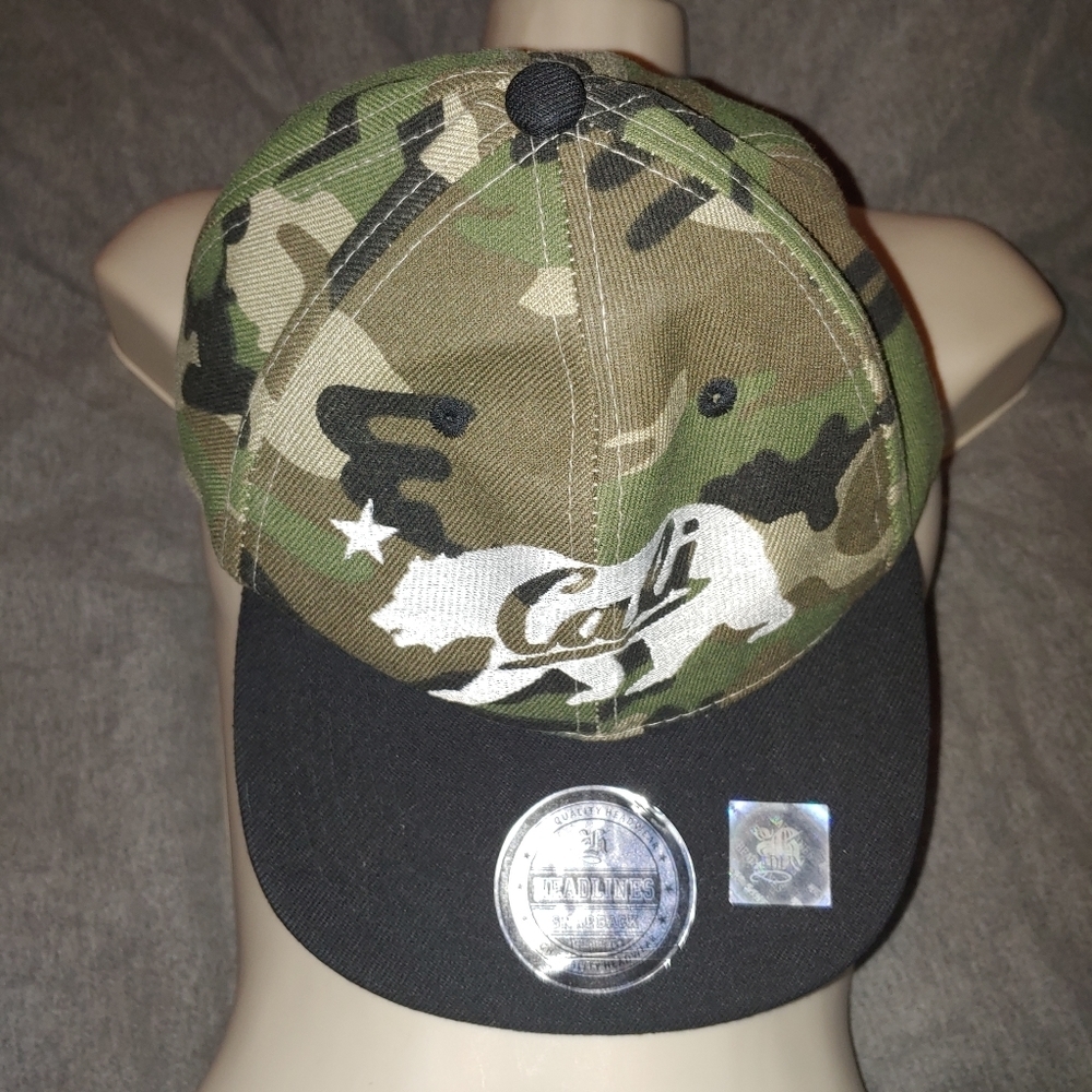 HEADLINES Cali Camo Green Print Acrylic Hat Snapback